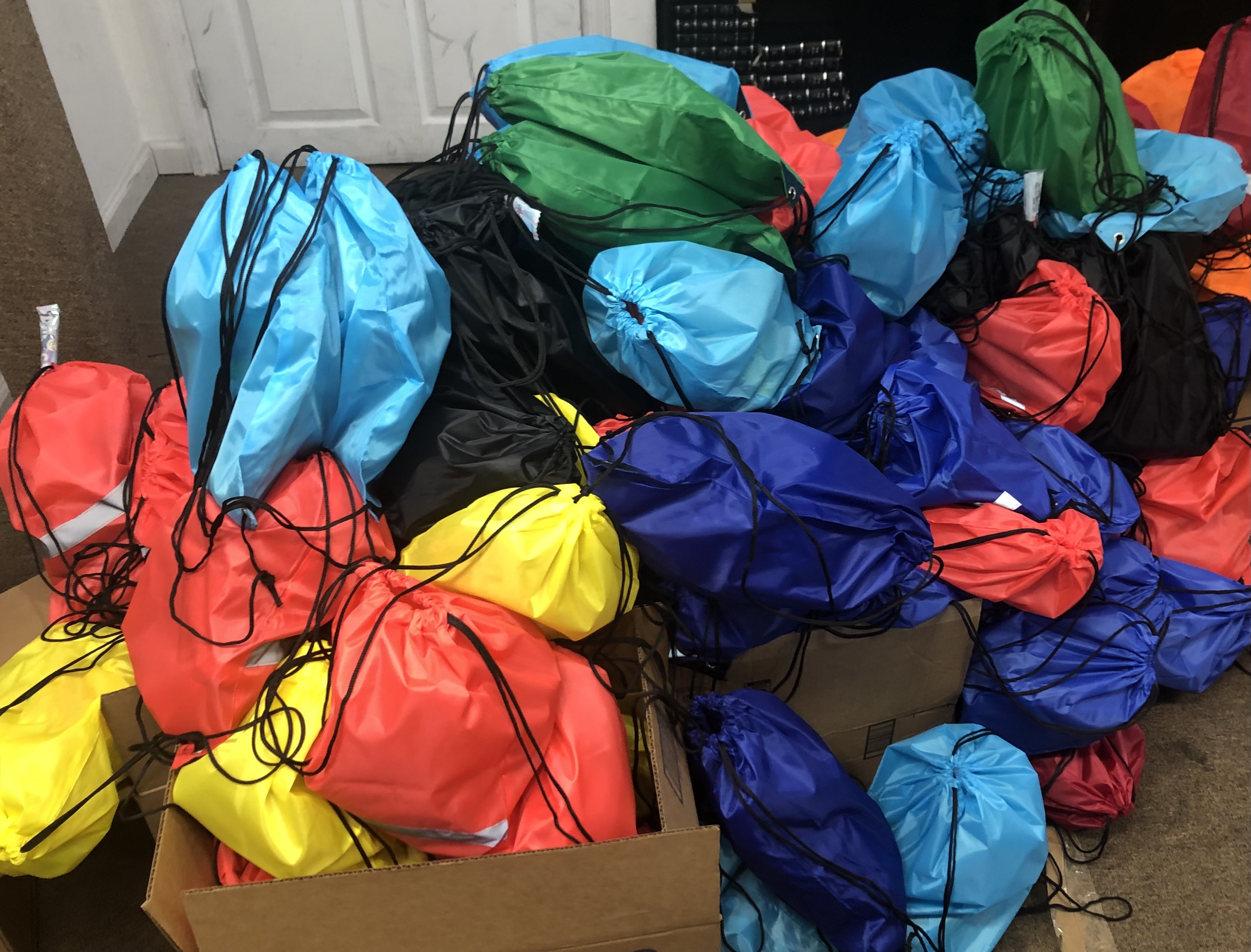Packed Simchat Torah goodie bags